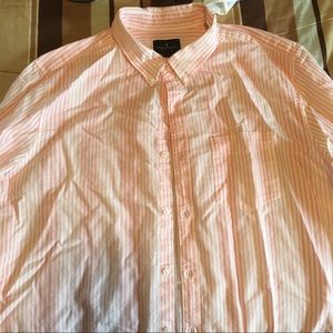 AEO Pink Striped Oxford Shirt XXL